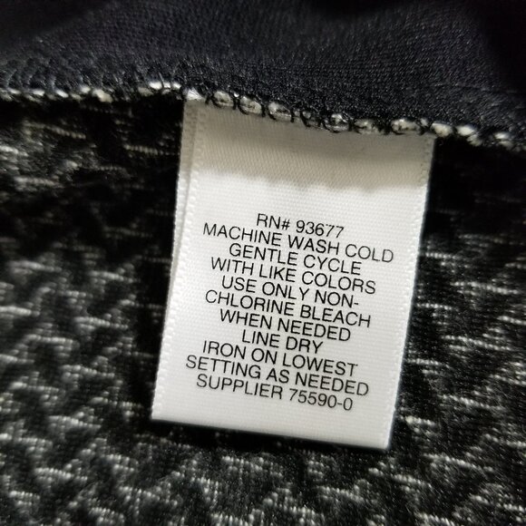 New Liz Claiborne Skirt 1X Womens Stretch Knit Black White Knee Length Pencil - Picture 5 of 5